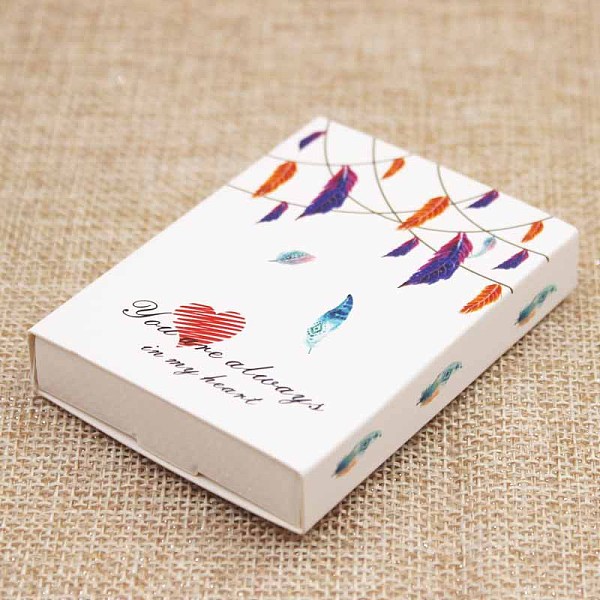 PandaHall Kraft Paper Boxes and Necklace Jewelry Display Cards, Packaging Boxes, with Feather Pattern, White, Folded Box Size: 7.3x5.4x1.2cm...
PandaHall Kraft Paper Boxes and Necklace Jewelry Display Cards, Packaging Boxes, with Feather Pattern, White, Folded Box Size: 7.3x5.4x1.2cm...