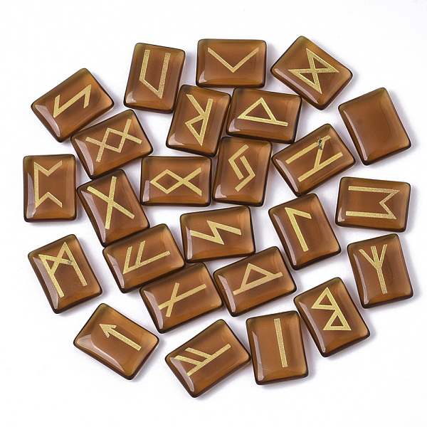 PandaHall Glass Cabochons, Divination Stone, Rectangle with Runes/Futhark/Futhorc, Sienna, 20x15x5.5mm Glass Rectangle Brown
PandaHall Glass Cabochons, Divination Stone, Rectangle with Runes/Futhark/Futhorc, Sienna, 20x15x5.5mm Glass Rectangle Brown