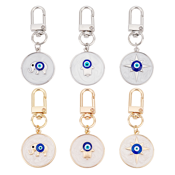 PandaHall ARRICRAFT 6Pcs 6 Style Alloy Enamel Turkish Blue Evil Eye Pendant Decoration, with Iron Swivel Clasps, Clip-on Charms, for...
PandaHall ARRICRAFT 6Pcs 6 Style Alloy Enamel Turkish Blue Evil Eye Pendant Decoration, with Iron Swivel Clasps, Clip-on Charms, for...