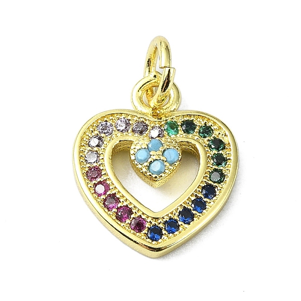 PandaHall Brass Micro Pave Colorful Cubic Zirconia Pendants, with Jump Ring, Heart Charm, Real 18K Gold Plated, 13.5x11x2.5mm, Hole: 3mm..., Multicolor
PandaHall Brass Micro Pave Colorful Cubic Zirconia Pendants, with Jump Ring, Heart Charm, Real 18K Gold Plated, 13.5x11x2.5mm, Hole: 3mm..., Multicolor