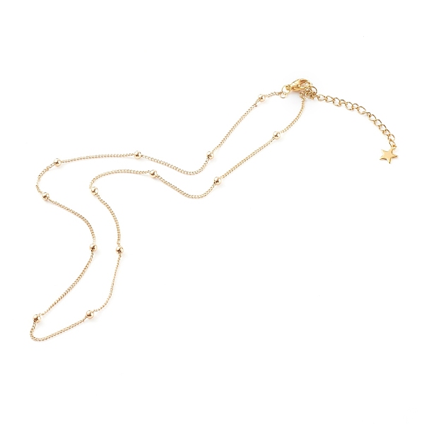 PandaHall Brass Curb Chain Necklaces, with Round Beads and 304 Stainless Steel Lobster Claw Clasps, Golden, 17.72 inch(45cm) Brass
PandaHall Brass Curb Chain Necklaces, with Round Beads and 304 Stainless Steel Lobster Claw Clasps, Golden, 17.72 inch(45cm) Brass