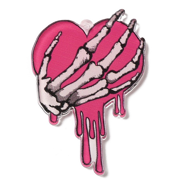 PandaHall Printed Acrylic Pendants, Valentine's Day, Heart with Skeleton Hand charms, Deep Pink, 44x30.5x2.5mm, Hole: 1.6mm Acrylic Heart
PandaHall Printed Acrylic Pendants, Valentine's Day, Heart with Skeleton Hand charms, Deep Pink, 44x30.5x2.5mm, Hole: 1.6mm Acrylic Heart