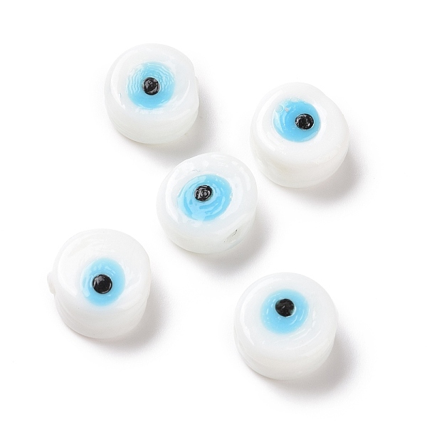 PandaHall Handmade Evil Eye Lampwork Beads, Flat Round, White, 11.5~12x5.5mm, Hole: 1~1.2mm Lampwork Flat Round White
PandaHall Handmade Evil Eye Lampwork Beads, Flat Round, White, 11.5~12x5.5mm, Hole: 1~1.2mm Lampwork Flat Round White