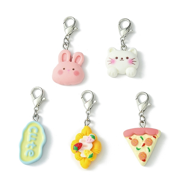 PandaHall Resin Pendant Decorations, with Zinc Alloy Lobster Claw Clasps, Mixed Shapes, 37~47mm Resin Mixed Shapes Multicolor
PandaHall Resin Pendant Decorations, with Zinc Alloy Lobster Claw Clasps, Mixed Shapes, 37~47mm Resin Mixed Shapes Multicolor