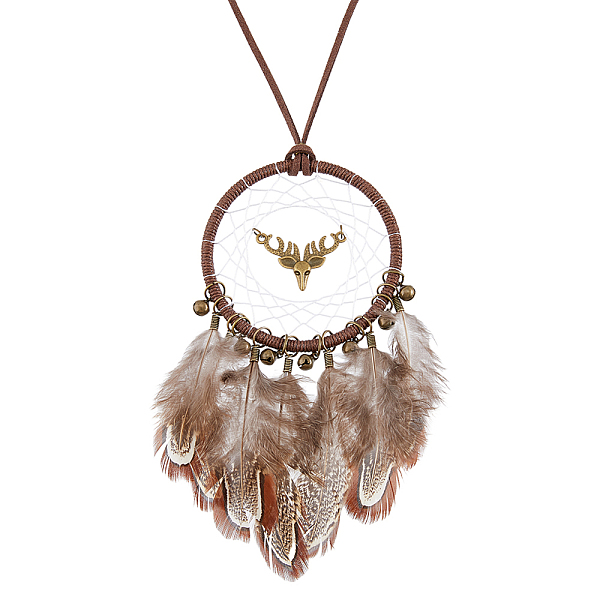 PandaHall SUPERFINDINGS Woven Net/Web with Feather Pendant Decoration, Brass Bell & Deer Charm Wall Hanging Decoration, for Home Bedroom Car...
PandaHall SUPERFINDINGS Woven Net/Web with Feather Pendant Decoration, Brass Bell & Deer Charm Wall Hanging Decoration, for Home Bedroom Car...