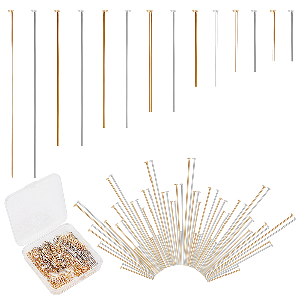 PandaHall 420Pcs 14 Style 304 Stainless Steel Flat Head Pins, Golden & Stainless Steel Color, 15~50x0.6mm, 22 Gauge, Head: 1.4mm...
PandaHall 420Pcs 14 Style 304 Stainless Steel Flat Head Pins, Golden & Stainless Steel Color, 15~50x0.6mm, 22 Gauge, Head: 1.4mm...