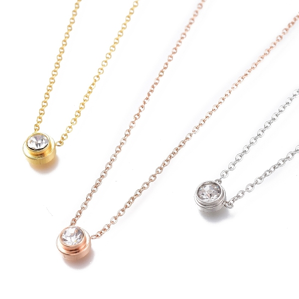 PandaHall 304 Stainless Steel Pendant Necklaces, with Crystal Rhinestone and Lobster Claw Clasps, Flat Round, Mixed Color, 17-1/2 inch..., Clear
PandaHall 304 Stainless Steel Pendant Necklaces, with Crystal Rhinestone and Lobster Claw Clasps, Flat Round, Mixed Color, 17-1/2 inch..., Clear