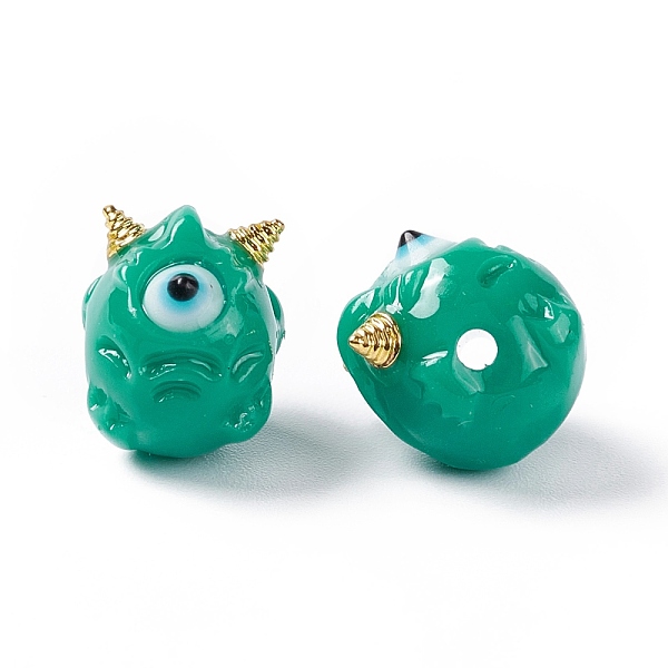 PandaHall Halloween Opaque Resin Beads, with Golden Tone Alloy Horns, Single-Eye Monster, Light Sea Green, 13x10.5x12mm, Hole: 1.8mm Resin...
PandaHall Halloween Opaque Resin Beads, with Golden Tone Alloy Horns, Single-Eye Monster, Light Sea Green, 13x10.5x12mm, Hole: 1.8mm Resin...