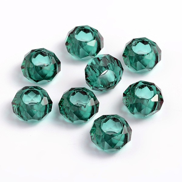 PandaHall Glass European Beads, Large Hole Beads, No Metal Core, Rondelle, Teal, 14x8mm, Hole: 5mm Glass Rondelle Cyan
PandaHall Glass European Beads, Large Hole Beads, No Metal Core, Rondelle, Teal, 14x8mm, Hole: 5mm Glass Rondelle Cyan
