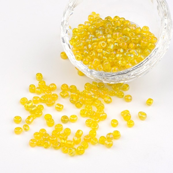 PandaHall 6/0 Transparent Rainbow Colours Round Glass Seed Beads, Yellow, Size: about 4mm in diameter, hole:1.5mm, about 495pcs/50g Glass...
PandaHall 6/0 Transparent Rainbow Colours Round Glass Seed Beads, Yellow, Size: about 4mm in diameter, hole:1.5mm, about 495pcs/50g Glass...