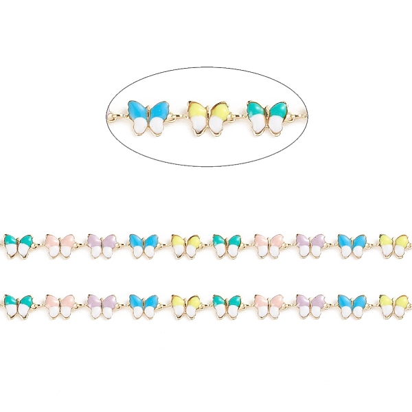 PandaHall Brass Enamel Link Chains, with Spool, Soldered, Long-Lasting Plated, Butterfly, Real 18K Gold Plated, 11x6x1.5mm, about 32.8 Feet...
PandaHall Brass Enamel Link Chains, with Spool, Soldered, Long-Lasting Plated, Butterfly, Real 18K Gold Plated, 11x6x1.5mm, about 32.8 Feet...