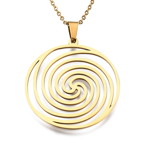 PandaHall 201 Stainless Steel Pendant Necklaces, with Cable Chains and Lobster Claw Clasps, Vortex, Golden, 17.71 inch(45cm), 1.5mm 201...
PandaHall 201 Stainless Steel Pendant Necklaces, with Cable Chains and Lobster Claw Clasps, Vortex, Golden, 17.71 inch(45cm), 1.5mm 201...