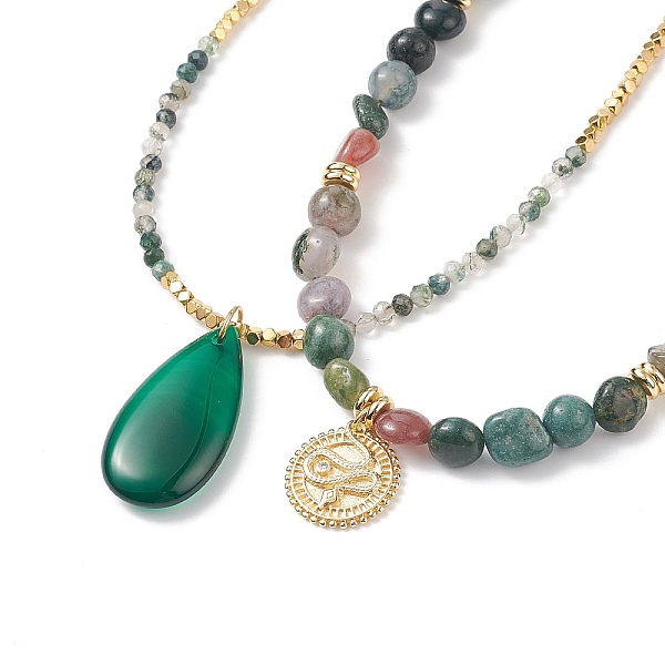 PandaHall Natural Moss Agate Necklaces Sets for Women, included Brass Micro Pave Clear Cubic Zirconia Snake Charms/Teardrop Pendants, with...
PandaHall Natural Moss Agate Necklaces Sets for Women, included Brass Micro Pave Clear Cubic Zirconia Snake Charms/Teardrop Pendants, with...