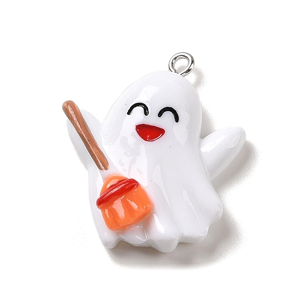 PandaHall Opaque Resin Pendants, Halloween Charms with Platinum Tone Alloy Loops, White, Ghost with Broom, 30.5~31x26.5x8mm, Hole: 1.5mm...
PandaHall Opaque Resin Pendants, Halloween Charms with Platinum Tone Alloy Loops, White, Ghost with Broom, 30.5~31x26.5x8mm, Hole: 1.5mm...