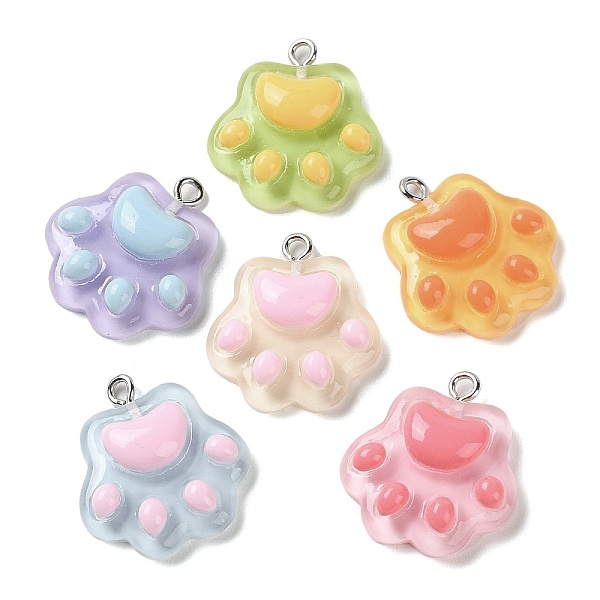 PandaHall Cartoon Translucent Resin Pendants, Paw Print Charms with Platinum Plated Iron Loops, Mixed Color, 23~24x21x6~6.5mm, Hole: 2mm..., Multicolor
PandaHall Cartoon Translucent Resin Pendants, Paw Print Charms with Platinum Plated Iron Loops, Mixed Color, 23~24x21x6~6.5mm, Hole: 2mm..., Multicolor