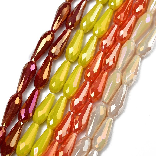 PandaHall Electroplated Opaque Glass Beads Strands, Full Rainbow Plated, Faceted, Teardrop, Mixed Color, 15x6mm, Hole: 1mm, about..., Multicolor
PandaHall Electroplated Opaque Glass Beads Strands, Full Rainbow Plated, Faceted, Teardrop, Mixed Color, 15x6mm, Hole: 1mm, about..., Multicolor