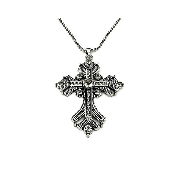 PandaHall Cross Rhinestone Pendant Necklaces, with Antique Silver Alloy Ball Chains, Crystal, 27.56 inch(70cm) Rhinestone Cross Clear
PandaHall Cross Rhinestone Pendant Necklaces, with Antique Silver Alloy Ball Chains, Crystal, 27.56 inch(70cm) Rhinestone Cross Clear