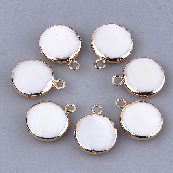 PandaHall Freshwater Shell Pendants, with Brass Findings, Flat Round, Golden, 16~17.5x13x3.5~5mm, Hole: 2mm Freshwater Shell Flat Round
PandaHall Freshwater Shell Pendants, with Brass Findings, Flat Round, Golden, 16~17.5x13x3.5~5mm, Hole: 2mm Freshwater Shell Flat Round