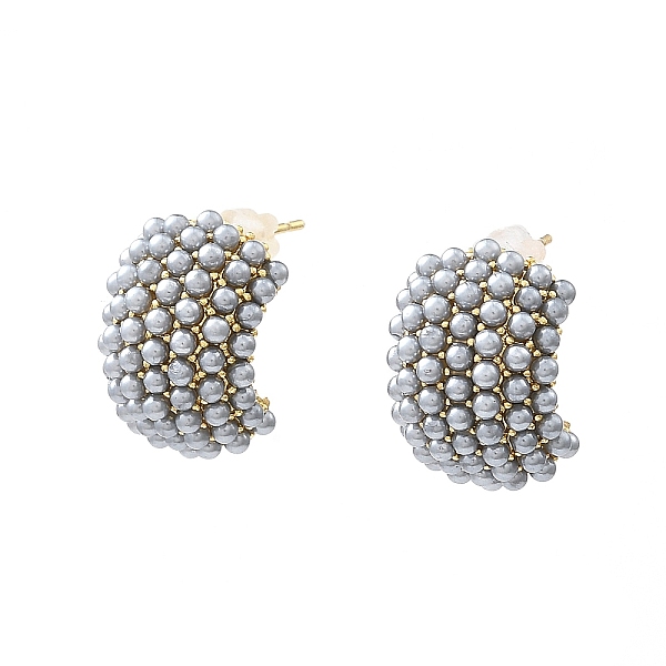 PandaHall Gainsboro Plastic Pearl Beaded Stud Earrings, Brass Half Hoop Earrings, Long-Lasting Plated, Lead Free & Cadmium Free, Real 18K..., Gray
PandaHall Gainsboro Plastic Pearl Beaded Stud Earrings, Brass Half Hoop Earrings, Long-Lasting Plated, Lead Free & Cadmium Free, Real 18K..., Gray