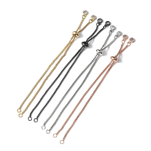 PandaHall 4Pcs 4 Colors Brass Box Chain Bracelet Making, with Cubic Zirconia, Slider Bracelets Making, Mixed Color, 4-3/8 inch~4-3/4 inch...
PandaHall 4Pcs 4 Colors Brass Box Chain Bracelet Making, with Cubic Zirconia, Slider Bracelets Making, Mixed Color, 4-3/8 inch~4-3/4 inch...