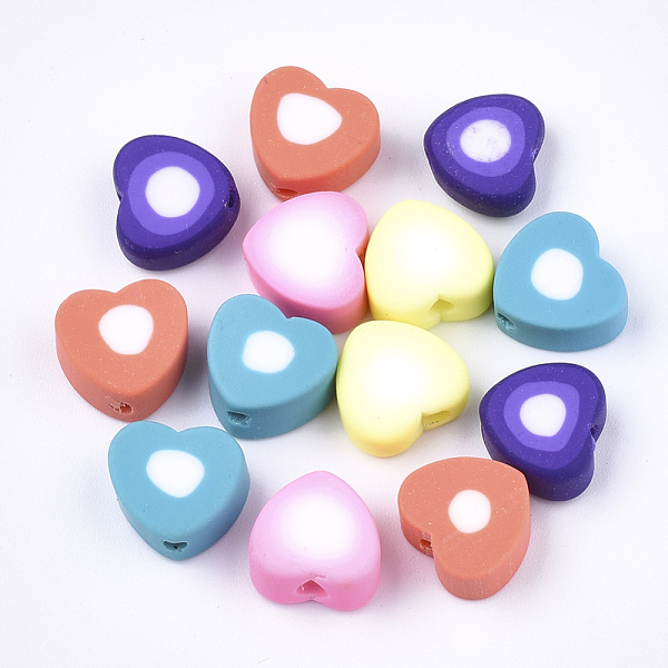 PandaHall Handmade Polymer Clay Beads, Heart, Mixed Color, 9~9.5x10x4~5mm, Hole: 1.4~1.8mm Polymer Clay Heart Multicolor
PandaHall Handmade Polymer Clay Beads, Heart, Mixed Color, 9~9.5x10x4~5mm, Hole: 1.4~1.8mm Polymer Clay Heart Multicolor