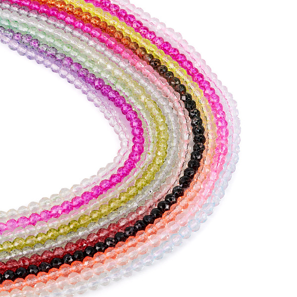 PandaHall 10 Strands 10 Colors Transparent Gradient Color Glass Beads Strands, Faceted Round, Mixed Color, 3x2.8mm, Hole: 0.9mm, about..., Multicolor
PandaHall 10 Strands 10 Colors Transparent Gradient Color Glass Beads Strands, Faceted Round, Mixed Color, 3x2.8mm, Hole: 0.9mm, about..., Multicolor
