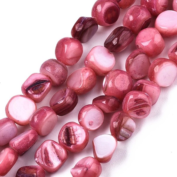 PandaHall Natural Freshwater Shell Beads Strands, Dyed, Nuggets, Hot Pink, 6~7x5~7x2~7mm, Hole: 0.8mm, about 58~62pcs/strand, 14.57~15.35...
PandaHall Natural Freshwater Shell Beads Strands, Dyed, Nuggets, Hot Pink, 6~7x5~7x2~7mm, Hole: 0.8mm, about 58~62pcs/strand, 14.57~15.35...