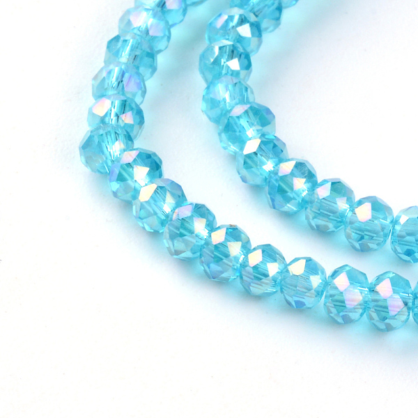 PandaHall Electroplate Glass Beads Strands, AB Color Plated, Faceted Rondelle, Deep Sky Blue, 3x2mm, Hole: 0.5mm, about 165~170pcs/strand...
PandaHall Electroplate Glass Beads Strands, AB Color Plated, Faceted Rondelle, Deep Sky Blue, 3x2mm, Hole: 0.5mm, about 165~170pcs/strand...