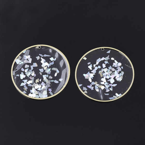 PandaHall Epoxy Resin Pendants, with Shell and Brass Findings, Flat Round, Colorful, Golden, 40x1~1.5mm, Hole: 1.5mm Brass+Epoxy Resin Flat...
PandaHall Epoxy Resin Pendants, with Shell and Brass Findings, Flat Round, Colorful, Golden, 40x1~1.5mm, Hole: 1.5mm Brass+Epoxy Resin Flat...