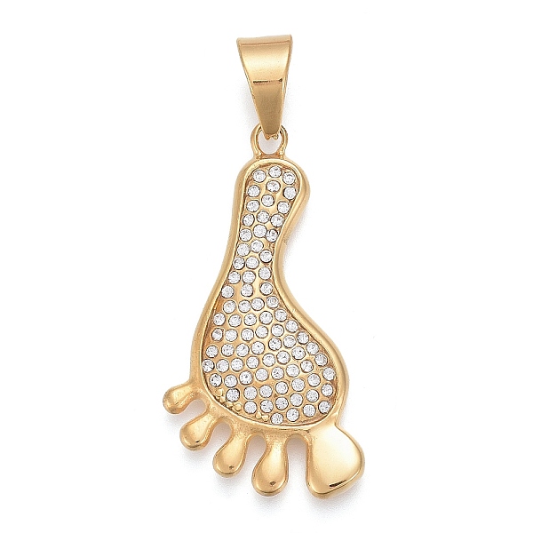 PandaHall 304 Stainless Steel Pendants, with Crystal Rhinestone, Footprint, Golden, 47x25.5x5mm, Hole: 8x11mm Stainless Steel+Rhinestone..., Clear
PandaHall 304 Stainless Steel Pendants, with Crystal Rhinestone, Footprint, Golden, 47x25.5x5mm, Hole: 8x11mm Stainless Steel+Rhinestone..., Clear