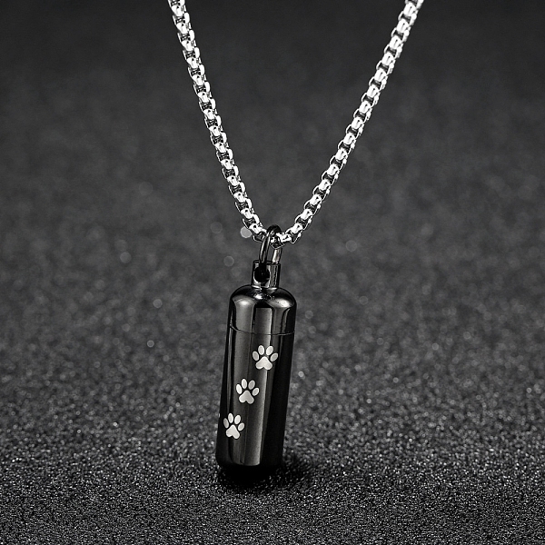 PandaHall Pet Memorial Necklace, Titanium Steel Urn Ashes Pendant Necklace, Column with Paw Print Locket Pendant Necklace for Men Women...
PandaHall Pet Memorial Necklace, Titanium Steel Urn Ashes Pendant Necklace, Column with Paw Print Locket Pendant Necklace for Men Women...