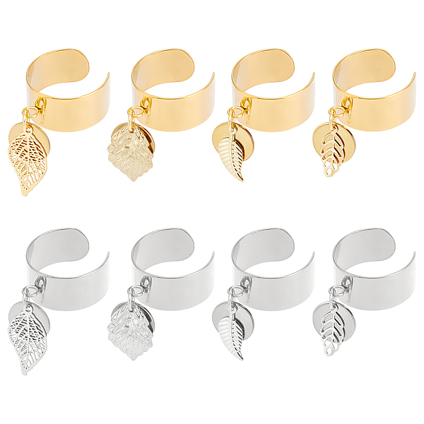 PandaHall 8Pcs 4 Style 304 Stainless Steel Open Cuff Finger Rings with Leaf Charms, Golden & Stainless Steel Color, Inner Diameter: 17~18mm...
PandaHall 8Pcs 4 Style 304 Stainless Steel Open Cuff Finger Rings with Leaf Charms, Golden & Stainless Steel Color, Inner Diameter: 17~18mm...