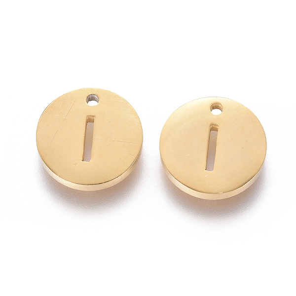 PandaHall Ion Plating(IP) 304 Stainless Steel Charms, Flat Round with Letter, Golden, Letter.I, 10x1.5mm, Hole: 1mm 304 Stainless Steel...
PandaHall Ion Plating(IP) 304 Stainless Steel Charms, Flat Round with Letter, Golden, Letter.I, 10x1.5mm, Hole: 1mm 304 Stainless Steel...
