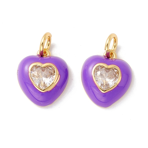 PandaHall Rack Plating Brass Clear Cubic Zirconia Charms, with Enamel, Cadmium Free & Lead Free, Real 18K Gold Plated, Heart, Purple...
PandaHall Rack Plating Brass Clear Cubic Zirconia Charms, with Enamel, Cadmium Free & Lead Free, Real 18K Gold Plated, Heart, Purple...