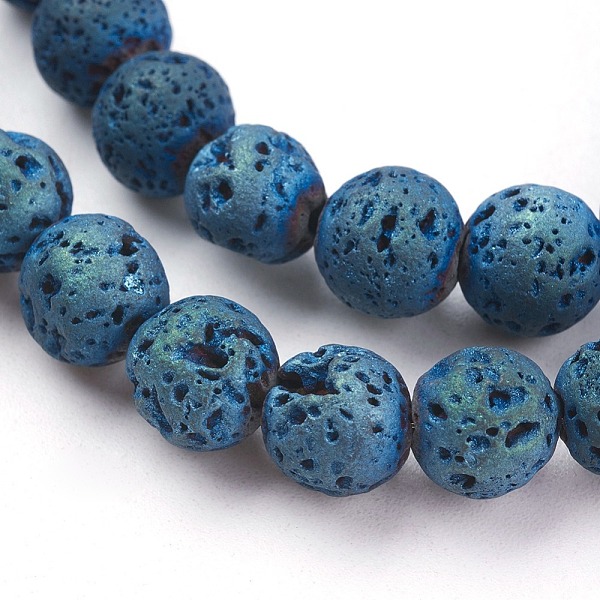PandaHall Vacuum Plating Electroplated Natural Lava Rock Bead Strands, Round, Green Plated, 8~8.5mm, Hole: 1mm, about 48pcs/strand, 15.35...
PandaHall Vacuum Plating Electroplated Natural Lava Rock Bead Strands, Round, Green Plated, 8~8.5mm, Hole: 1mm, about 48pcs/strand, 15.35...
