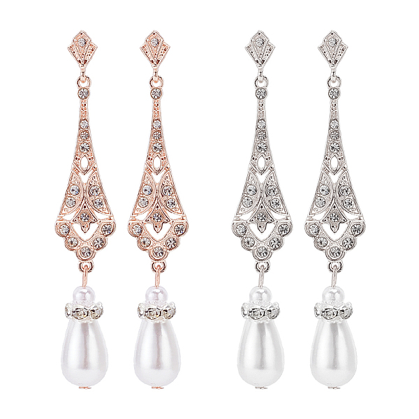 PandaHall ANATTASOUL 2 Pairs 2 Colors Plastic Pearl Dangle Stud Earrings with Rhinestone, Alloy Hollow Teardrop Long Drop Earrings with 316...
PandaHall ANATTASOUL 2 Pairs 2 Colors Plastic Pearl Dangle Stud Earrings with Rhinestone, Alloy Hollow Teardrop Long Drop Earrings with 316...
