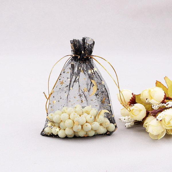 PandaHall Rectangle Organza Drawstring Bags, Gold Stamping Moon and Star Pattern, Black, 9x7cm Organza Star Black
PandaHall Rectangle Organza Drawstring Bags, Gold Stamping Moon and Star Pattern, Black, 9x7cm Organza Star Black
