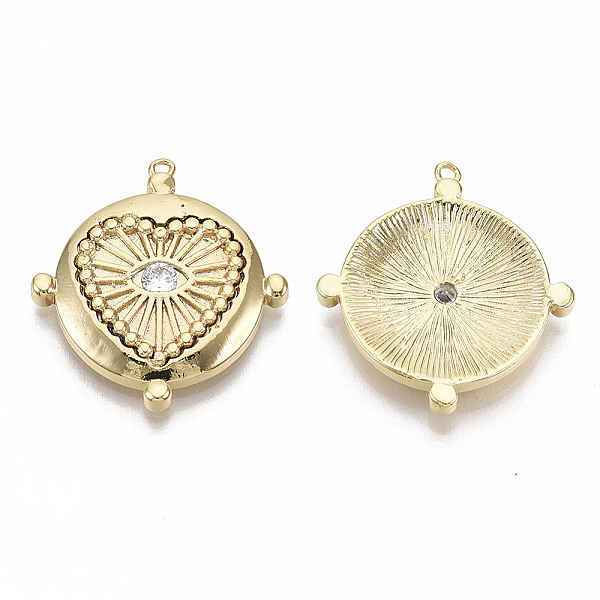 PandaHall Brass Micro Pave Clear Cubic Zirconia Pendants, Nickel Free, Flat Round with Heart Eye, Real 18K Gold Plated, 25x23x3mm, Hole: 1mm...
PandaHall Brass Micro Pave Clear Cubic Zirconia Pendants, Nickel Free, Flat Round with Heart Eye, Real 18K Gold Plated, 25x23x3mm, Hole: 1mm...