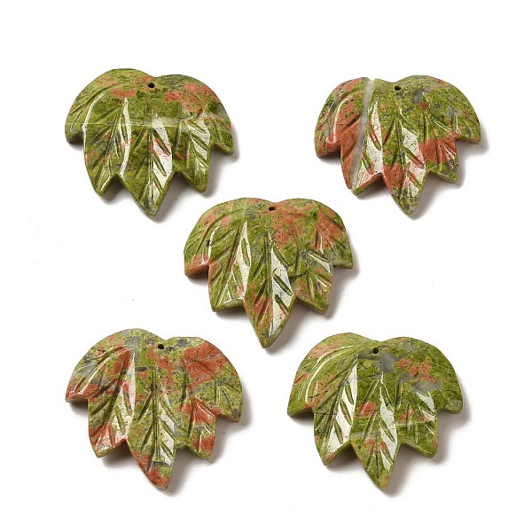 PandaHall Natural Unakite Carved Pendants, Leaf Charms, 43~44x49~50x7~7.5mm, Hole: 1.4mm Unakite Leaf
PandaHall Natural Unakite Carved Pendants, Leaf Charms, 43~44x49~50x7~7.5mm, Hole: 1.4mm Unakite Leaf
