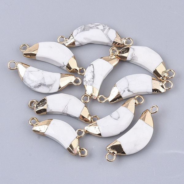 PandaHall Natural Howlite Links connectors, with Both Ends Golden Plated Iron Loops, Faceted, Moon, 27~31x10x5~6mm, Hole: 2mm Howlite Moon
PandaHall Natural Howlite Links connectors, with Both Ends Golden Plated Iron Loops, Faceted, Moon, 27~31x10x5~6mm, Hole: 2mm Howlite Moon