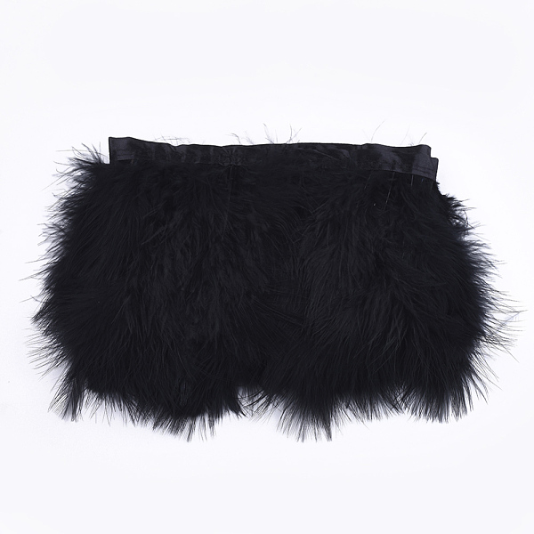 PandaHall Turkey Feather Fringe Trimming, Costume Accessories, Dyed, Black, 120~180mm, about 2m/bag Feather Feather Black
PandaHall Turkey Feather Fringe Trimming, Costume Accessories, Dyed, Black, 120~180mm, about 2m/bag Feather Feather Black
