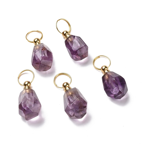 PandaHall Natural Amethyst Openable Perfume Bottle Pendants, with Golden Tone Brass Findings, Faceted Nuggets Charm, 26~30.5mm, Pendant...
PandaHall Natural Amethyst Openable Perfume Bottle Pendants, with Golden Tone Brass Findings, Faceted Nuggets Charm, 26~30.5mm, Pendant...