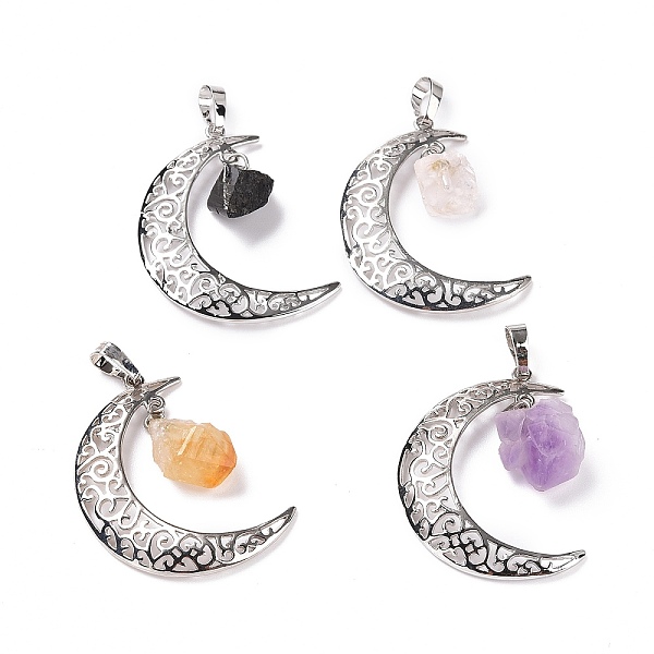 PandaHall Natural Mixed Stone Nuggets Pendants, Moon Charms, with Platinum Plated Brass Findings, 38.5~40x27~28x2mm, Hole: 7x5mm Mixed Stone...
PandaHall Natural Mixed Stone Nuggets Pendants, Moon Charms, with Platinum Plated Brass Findings, 38.5~40x27~28x2mm, Hole: 7x5mm Mixed Stone...