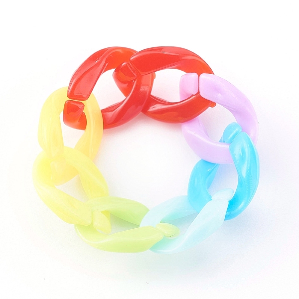 PandaHall Opaque Acrylic Curb Chain Finger Rings, Colorful, US Size 9, Inner Diameter: 19mm Acrylic
PandaHall Opaque Acrylic Curb Chain Finger Rings, Colorful, US Size 9, Inner Diameter: 19mm Acrylic