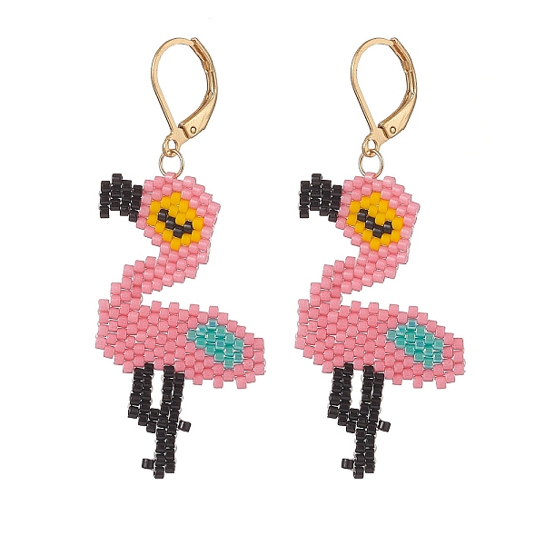 PandaHall Glass Seed Braided Flamingo Dangle Leverback Earrings, Golden 304 Stainless Steel Long Drop Earrings for Women, Hot Pink, 58mm...
PandaHall Glass Seed Braided Flamingo Dangle Leverback Earrings, Golden 304 Stainless Steel Long Drop Earrings for Women, Hot Pink, 58mm...