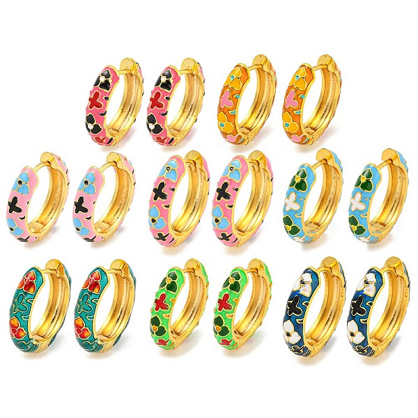 PandaHall Rack Plating Brass Hoop Earring, with Flower Enamel, Cadmium Free & Lead Free, Long-Lasting Plated, Real 18K Gold Plated, Mixed..., Multicolor
PandaHall Rack Plating Brass Hoop Earring, with Flower Enamel, Cadmium Free & Lead Free, Long-Lasting Plated, Real 18K Gold Plated, Mixed..., Multicolor