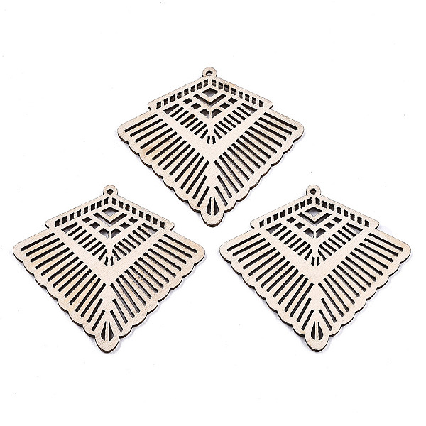 PandaHall Undyed Natural Wooden Big Pendants, Laser Cut Shapes, Rhombus, Antique White, 58x61x2mm, Hole: 1.8mm Wood Rhombus
PandaHall Undyed Natural Wooden Big Pendants, Laser Cut Shapes, Rhombus, Antique White, 58x61x2mm, Hole: 1.8mm Wood Rhombus