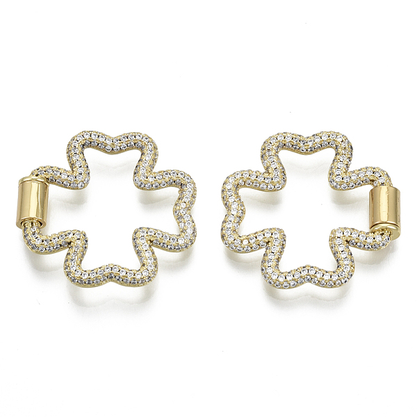 PandaHall Brass Micro Pave Cubic Zirconia Screw Carabiner Lock Charms, for Necklaces Making, Clover, Nickel Free, Real 16K Gold Plated..., Clear
PandaHall Brass Micro Pave Cubic Zirconia Screw Carabiner Lock Charms, for Necklaces Making, Clover, Nickel Free, Real 16K Gold Plated..., Clear