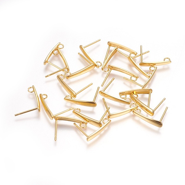 PandaHall 304 Stainless Steel Stud Earrings Findings, Golden, 15x3.3mm, Hole: 1.8mm, Pin: 0.8mm 304 Stainless Steel Others
PandaHall 304 Stainless Steel Stud Earrings Findings, Golden, 15x3.3mm, Hole: 1.8mm, Pin: 0.8mm 304 Stainless Steel Others
