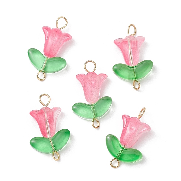 PandaHall Glass Connector Charms, Flower Links with Golden Plated 304 Stainless Steel Double Loops , Hot Pink, 23x14x6mm, Hole: 2.7mm and...
PandaHall Glass Connector Charms, Flower Links with Golden Plated 304 Stainless Steel Double Loops , Hot Pink, 23x14x6mm, Hole: 2.7mm and...